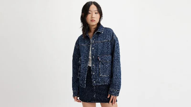 Levi's® WellThread® Women's Bellos Trucker Jacket Notch Collar Peter Pan Collar Cowl Neck Levi's® WellThread® Women's Bellos Trucker Jacket Notch Collar Peter Pan Collar Cowl Neck