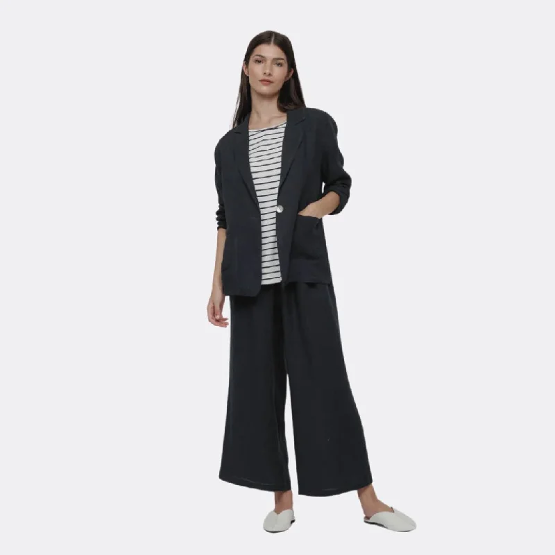 Linen Blazer (Black) Women's Luxurious Suit