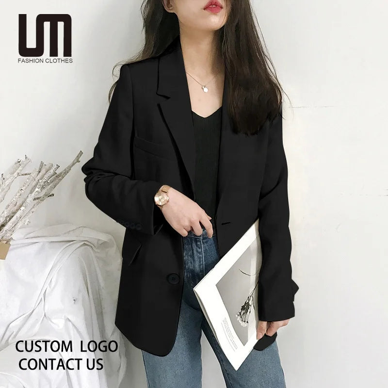 Liu Ming Wholesale Fashion 2024 Spring Autumn Women Casual Loose Solid Color Slim Fit Small Suit Jacket Blazer V-Neck Jacket Boat Neck Jacket Square Neck Jacket