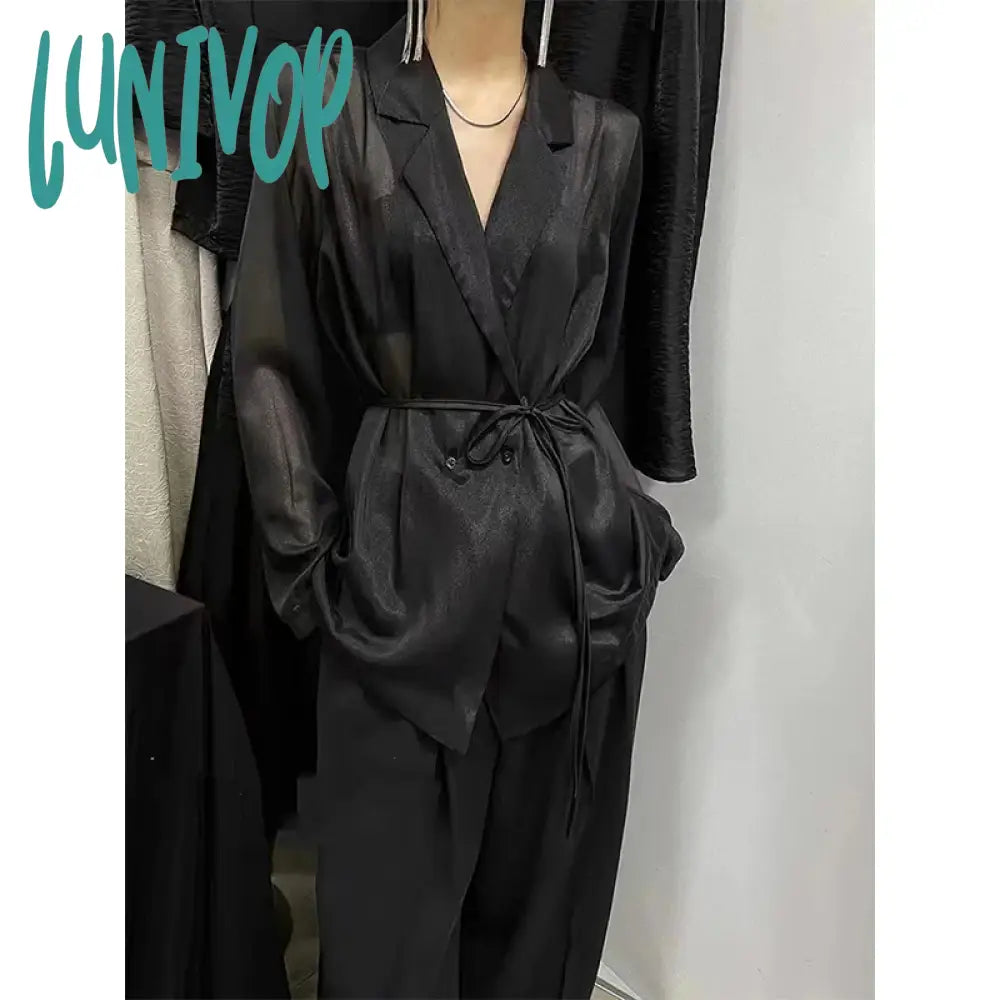 Lunivop Elegant Sheer Shirts Women Black Bandage Long Sleeve Blouses Summer Office Ladies Blazer Korean Fashion Sunscreen Tops New Women's Classic Blazer Lunivop Elegant Sheer Shirts Women Black Bandage Long Sleeve Blouses Summer Office Ladies Blazer Korean Fashion Sunscreen Tops New Women's Classic Blazer