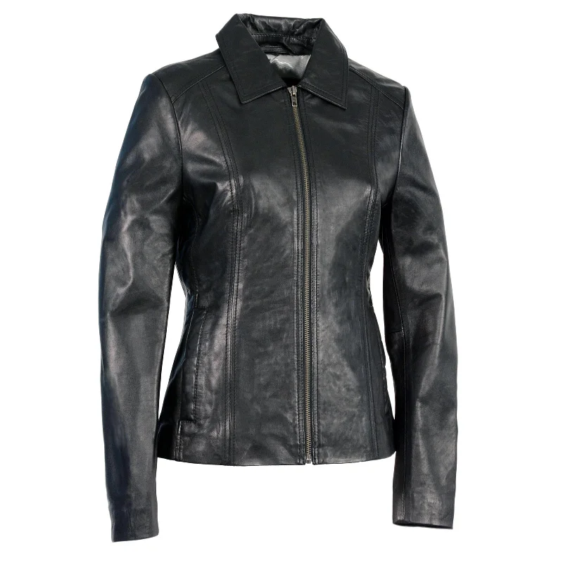 Milwaukee Leather SFL2850 Women's Classic Black Zippered Motorcycle Style Fashion Leather Jacket with Shirt Style Collar Satin Jacket Silk Jacket Chiffon Jacket Milwaukee Leather SFL2850 Women's Classic Black Zippered Motorcycle Style Fashion Leather Jacket with Shirt Style Collar Satin Jacket Silk Jacket Chiffon Jacket