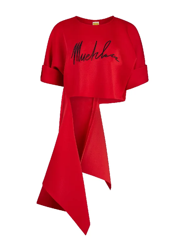 Signature Slashed Sweatshirt Hoodie Dress Longline Feminine