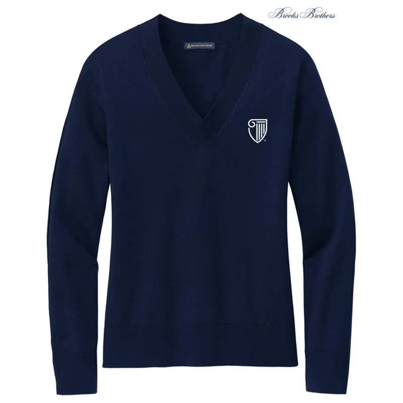 NEW STRAYER Brooks Brothers® Women’s Cotton Stretch V-Neck Sweater - Navy Blazer Women's Vintage Jacket