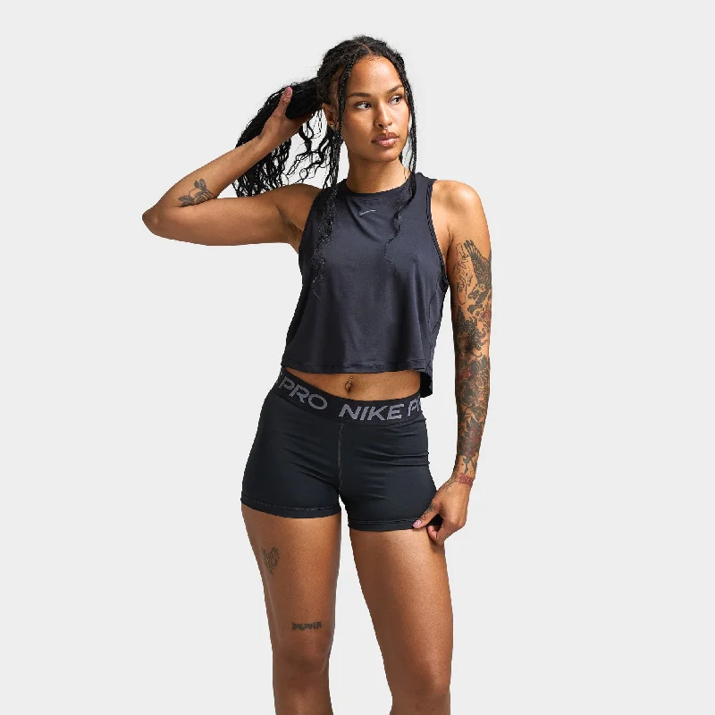 Nike One Classic Women's Dri-FIT Cropped Tank Top Black / Black cutout tank top