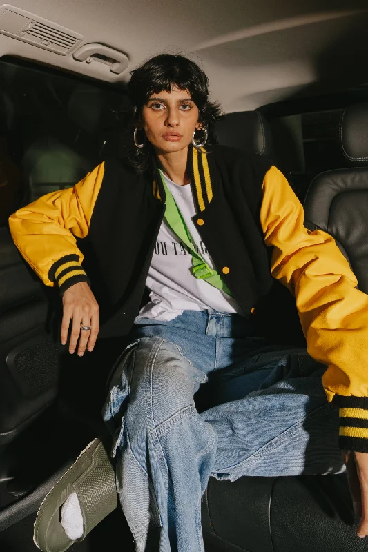 Nyc Varsity Jacket Zip Front Button Front Snap Front