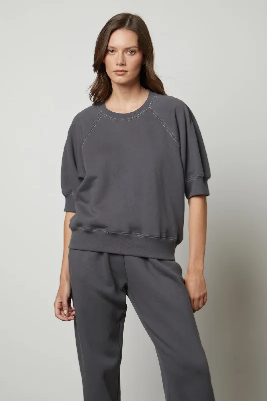 OLIA PUFF SLEEVE SWEATSHIRT Hoodie with Drawcord Adjustable Secure