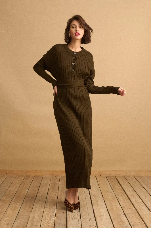 Oriana Dress (Brown)