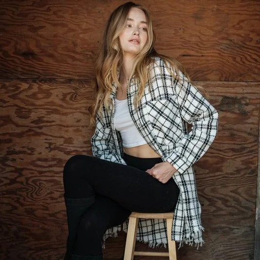 Oversized Shirt Jacket (Off White) Faux Fur Jacket Real Fur Jacket Shearling Jacket