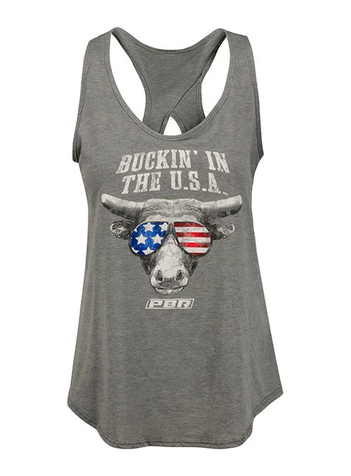 Ladies Buckin' In the USA Tank Top strapless tank top