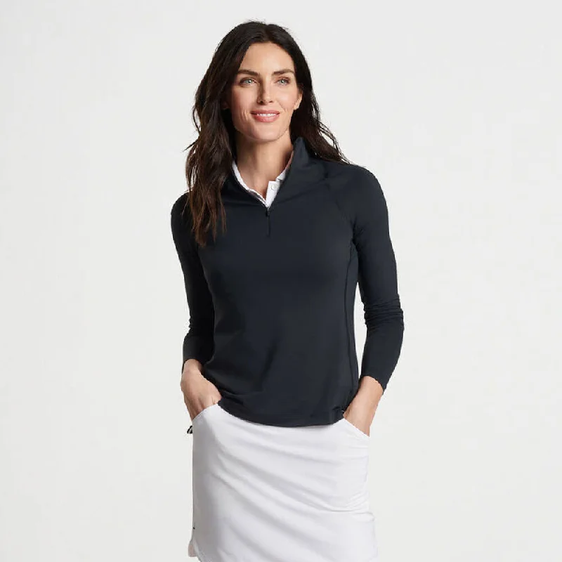 Peter Millar Women's Raglan Sleeve Perth Layer Quarter-Zip Pullover Sweater - Black* dolman Sleeve Top Peter Millar Women's Raglan Sleeve Perth Layer Quarter-Zip Pullover Sweater - Black* dolman Sleeve Top