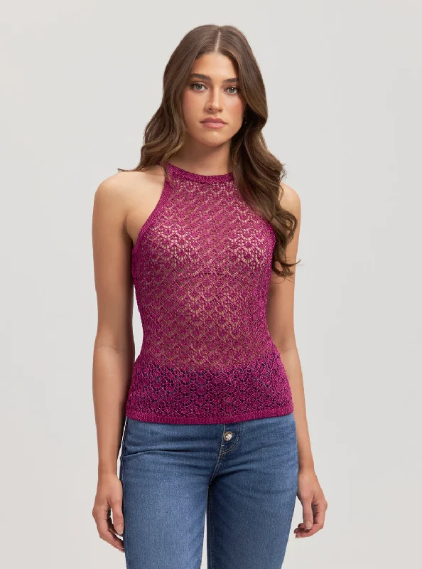 Pink Amber Lurex Tank Top summer tank top