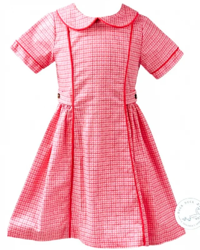 PINK PLAID A-LINE DRESS