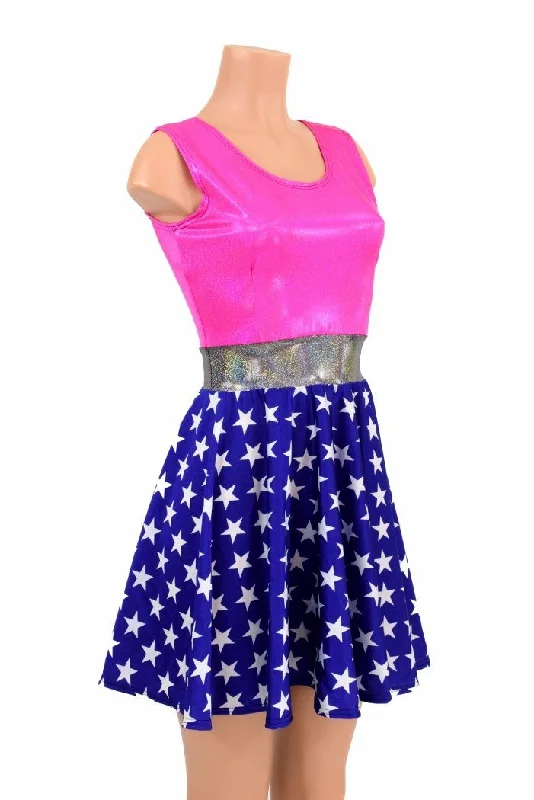 Pink Super Hero Skater Dress