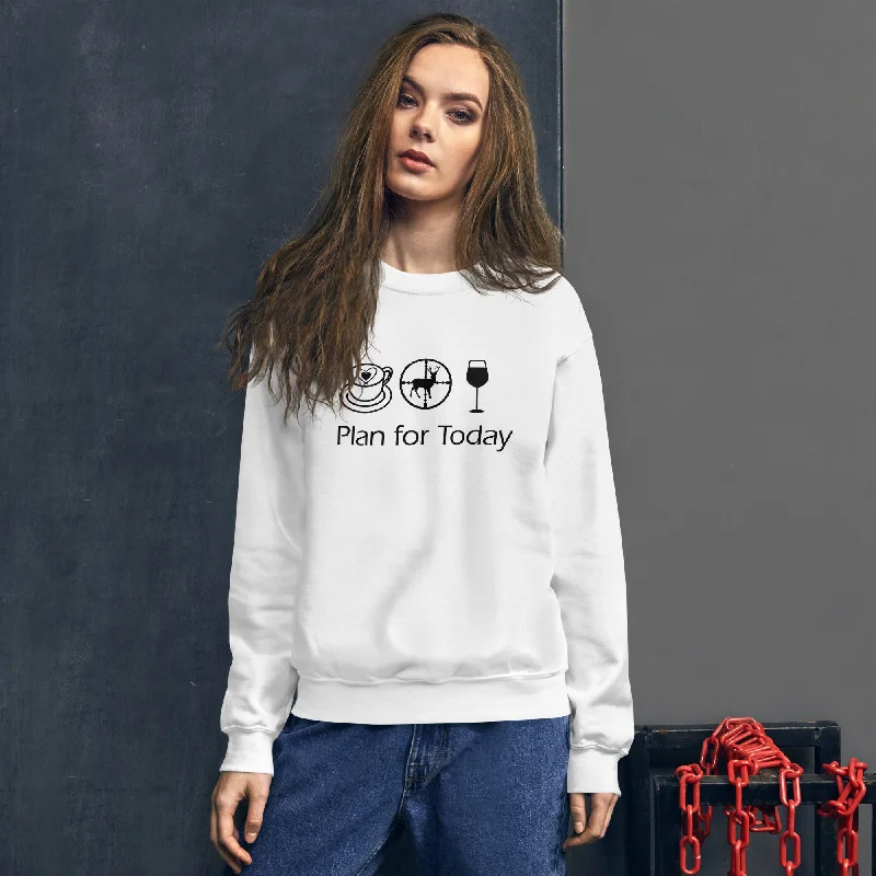Plan for Today Unisex Cozy Sweatshirt Hoodie with Hem Frayed Vintage Worn
