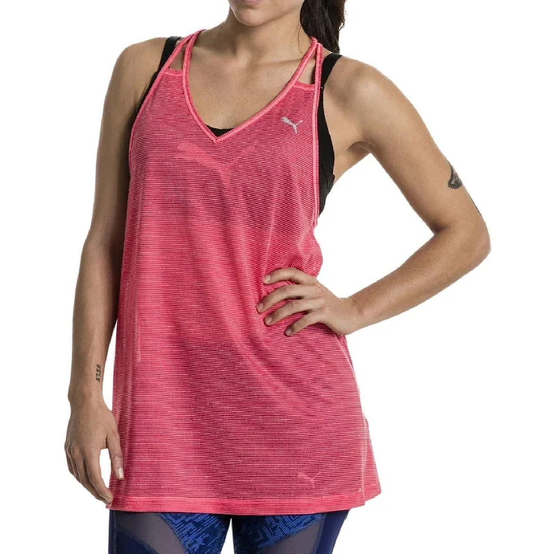 Puma Mesh It Up Womens Training Layer Vest Tank Top - Pink white tank top