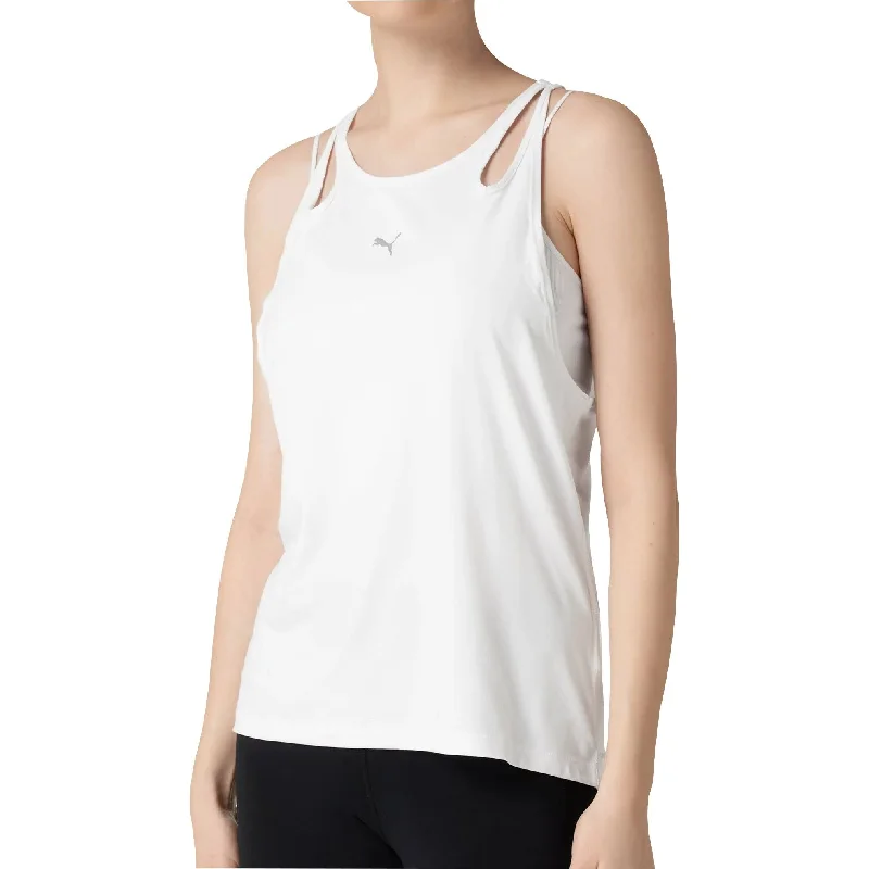 Puma Run Cloudspun Womens Running Vest Tank Top - White slim fit tank