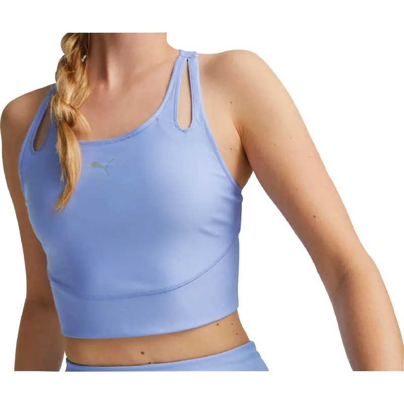 Puma Run Ultraform Womens Running Cropped Vest Tank Top - Purple seamless tank top