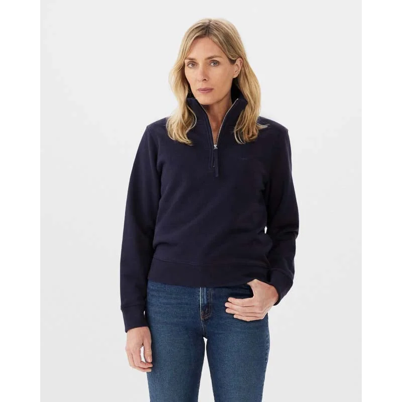 R.M.Williams Trickett Ladies Zip Neck Sweatshirt - Dark Navy Hoodie with Slim Fit Tailored Modern R.M.Williams Trickett Ladies Zip Neck Sweatshirt - Dark Navy Hoodie with Slim Fit Tailored Modern