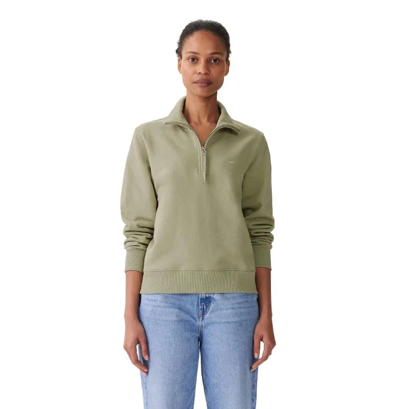 R.M.Williams Trickett Ladies Zip Neck Sweatshirt - Light Green Hoodie with Hem Elastic Stretchable Comfortable R.M.Williams Trickett Ladies Zip Neck Sweatshirt - Light Green Hoodie with Hem Elastic Stretchable Comfortable