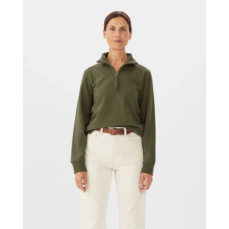 R.M.Williams Trickett Ladies Zip Neck Sweatshirt - Olive Hoodie with Batwing Sleeves Loose Dramatic R.M.Williams Trickett Ladies Zip Neck Sweatshirt - Olive Hoodie with Batwing Sleeves Loose Dramatic