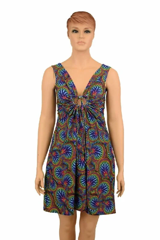 Radioactive A-line Drawstring Keyhole Dress