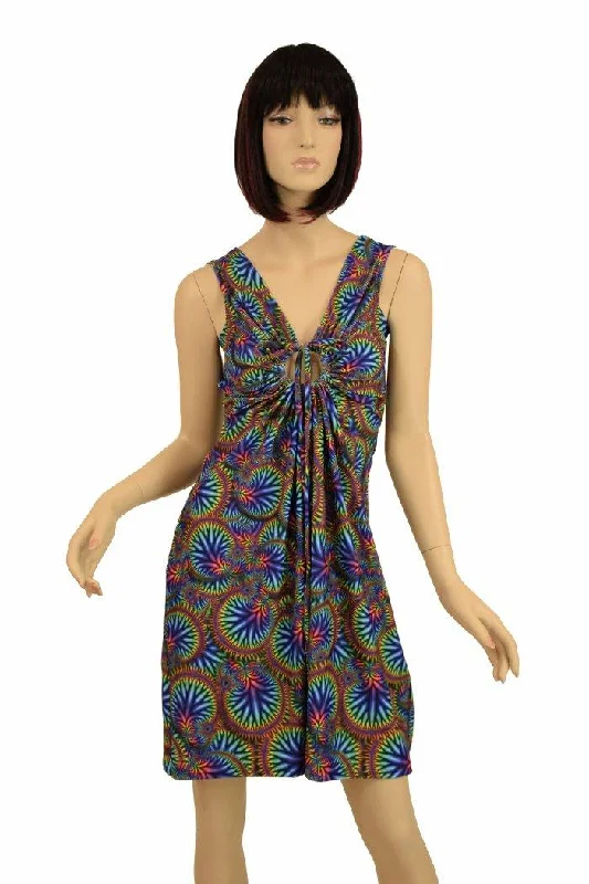 Radioactive A-line Drawstring Keyhole Dress