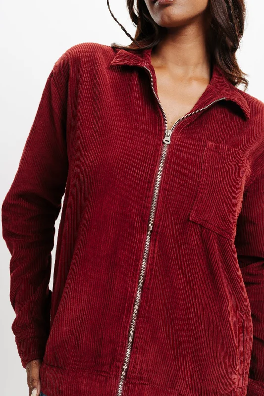 Red Corduroy Jacket Print Jacket Jacquard Jacket Patchwork Jacket