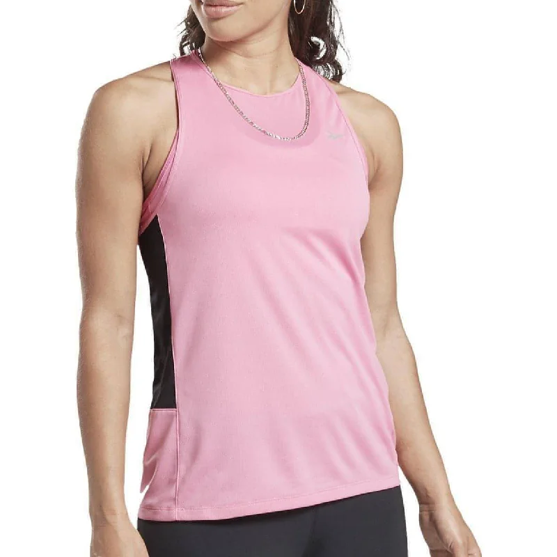Reebok Essentials Womens Running Vest Tank Top - Pink flexible tank top