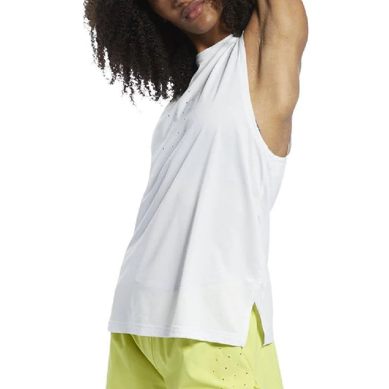 Reebok United By Fitness Perforated Womens Training Vest Tank Top - White workout tank top Reebok United By Fitness Perforated Womens Training Vest Tank Top - White workout tank top