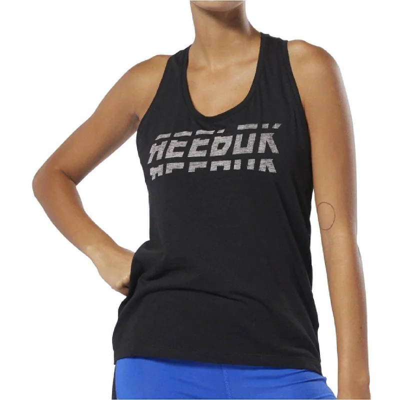 Reebok Workout Ready Meet You There Womens Training Vest Tank Top - Black bright tank top Reebok Workout Ready Meet You There Womens Training Vest Tank Top - Black bright tank top