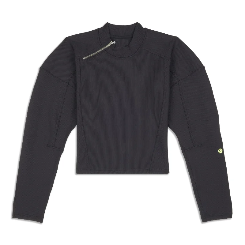 Ribbed Wide-Sleeve Pullover - Resale Bell Sleeve Stylish