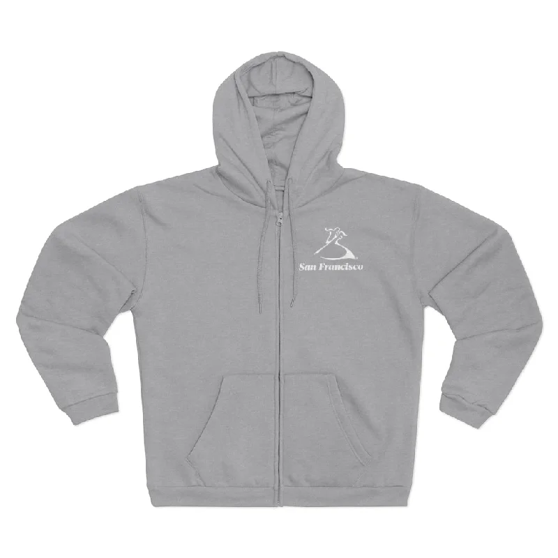 San Francisco Unisex Hooded Zip Sweatshirt Hoodie with Side Slits Relaxed Casual