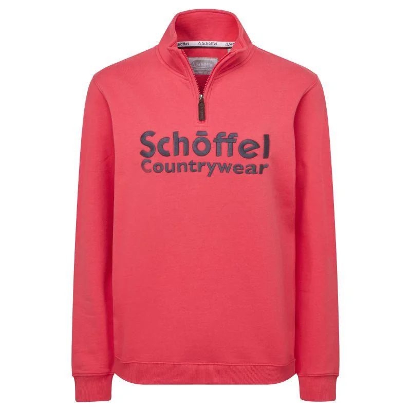 Schoffel St Issey Ladies 1/4 Zip Sweatshirt - Pomegranate Hoodie with Neon Bright Vibrant Schoffel St Issey Ladies 1/4 Zip Sweatshirt - Pomegranate Hoodie with Neon Bright Vibrant