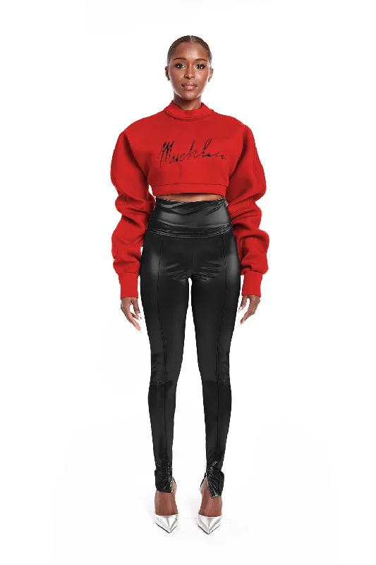 Signature Crop Sweatshirt Hoodie with Zipper Versatile Modern