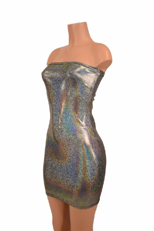 Strapless Silver Tube Dress