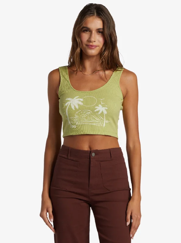 Simple Surf Tank Top - Fern lemon yellow tank