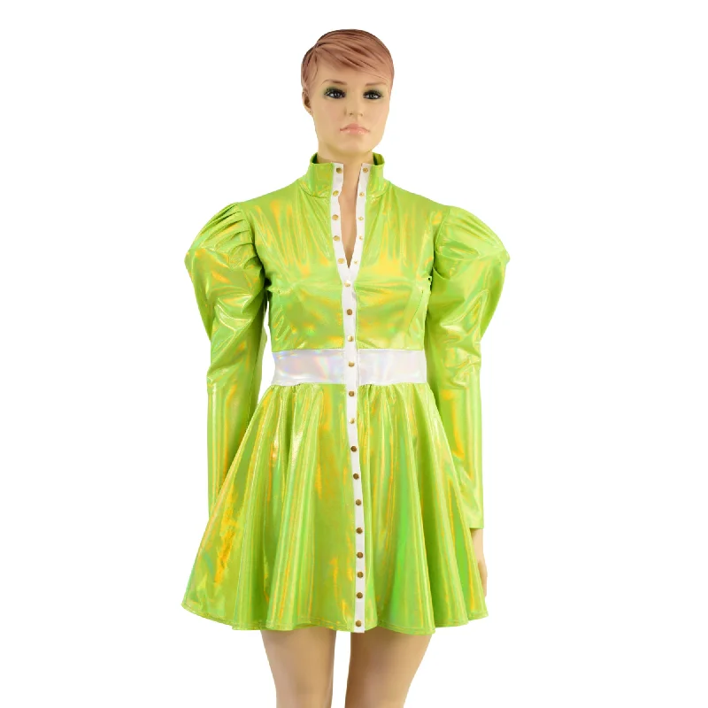 Snap Front Breakaway Skater Dress with Victoria Sleeves