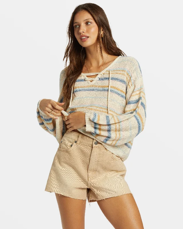 So Sweet Pullover Sweater - Dusk Blue Wrist Length Sleeve