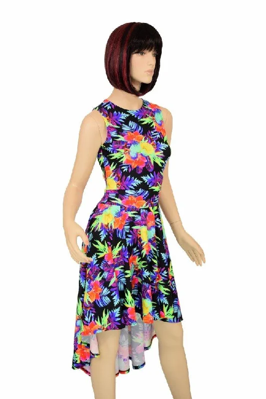 Sonic Bloom UV Hi Lo Skater Dress