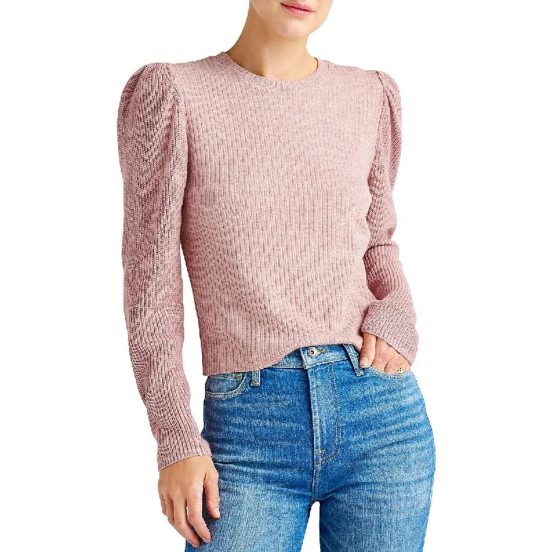 Splendid Womens Knit Puff Sleeve Pullover Sweater Elbow Length Sleeve