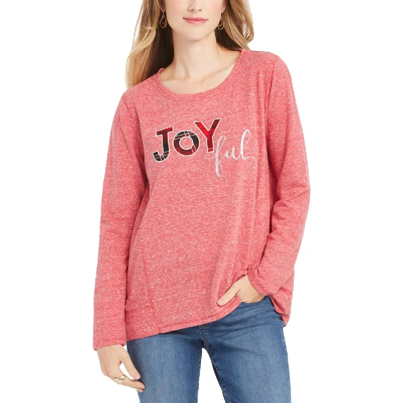 Style & Co. Womens Plus Joyful  Heathered Graphic Sweatshirt Hoodie with Print Artistic Unique