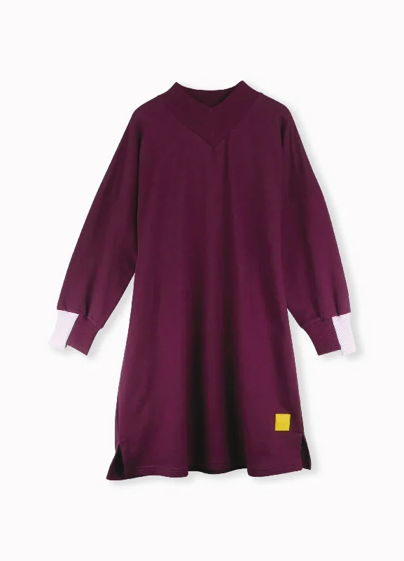 Prune Sweatshirt dress by LMN3 Hoodie with Patch Decorative Personalized