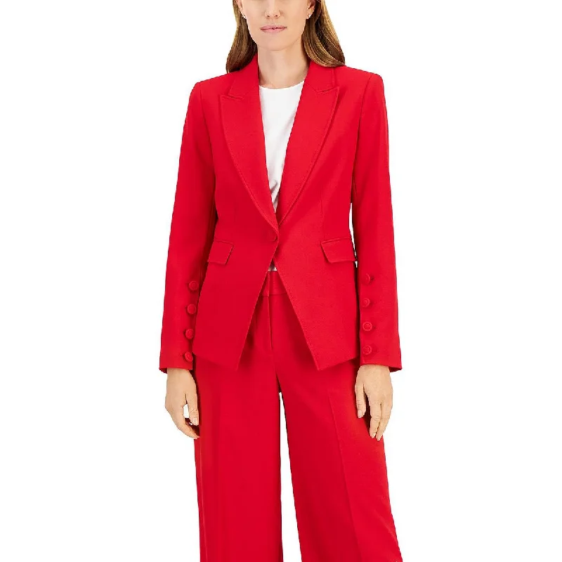 Tahari ASL Womens Crepe Point Lapel One-Button Blazer Women's Vintage Suit