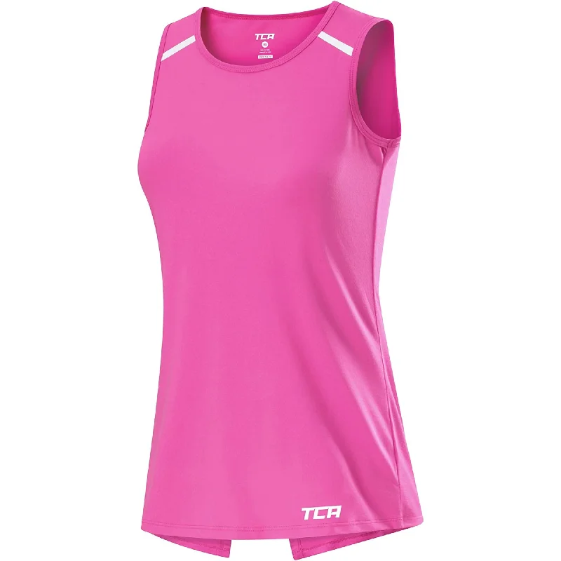 TCA Crossback Cooling Womens Training Vest Tank Top - Pink glitter tank top
