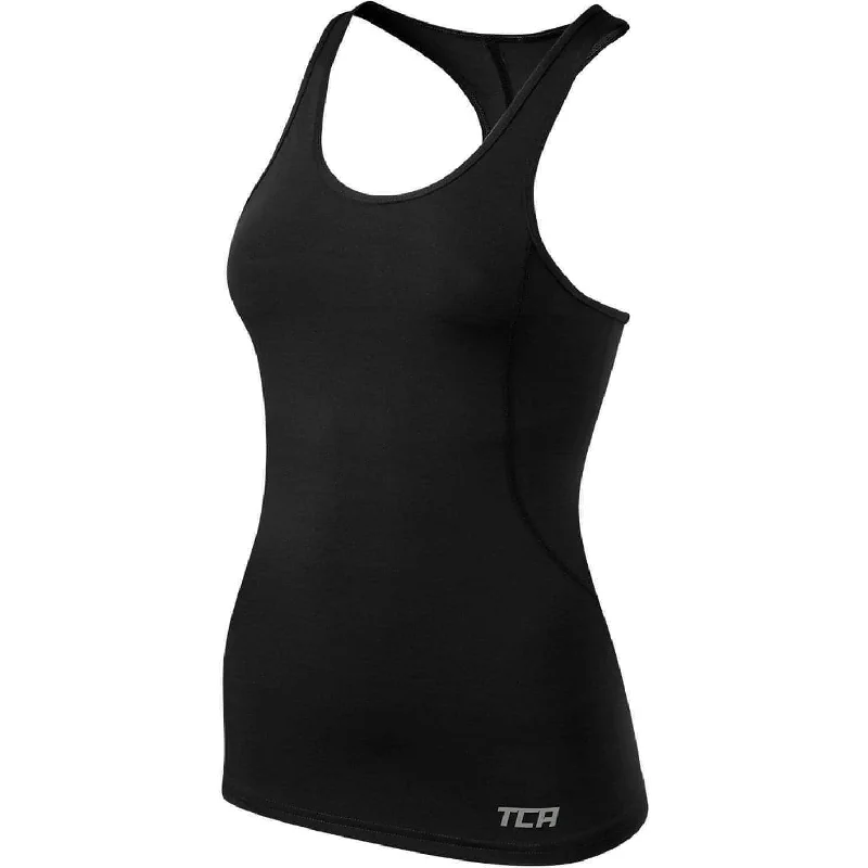 TCA Pro Performance Womens Running Vest Tank Top - Black mint tank top