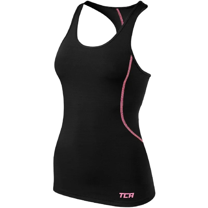 TCA Pro Performance Womens Running Vest Tank Top - Black beige tank top