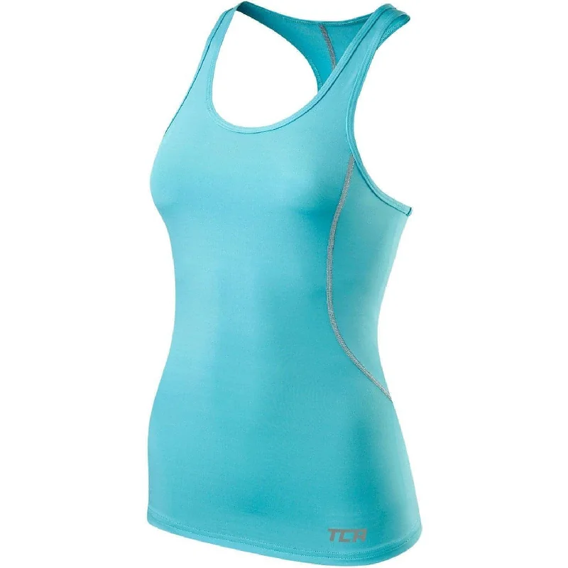 TCA Pro Performance Womens Running Vest Tank Top - Blue charcoal tank top