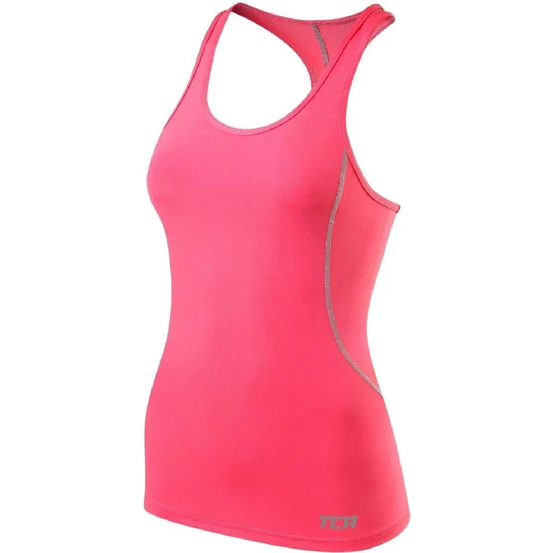 TCA Pro Performance Womens Running Vest Tank Top - Pink coral tank top