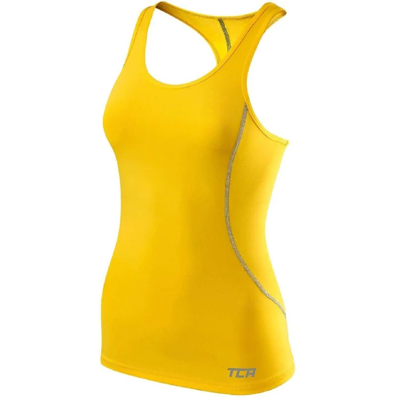 TCA Pro Performance Womens Running Vest Tank Top - Yellow lime green tank