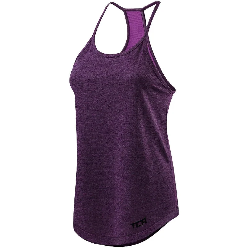 TCA Switch Up Reversible Womens Running Vest Tank Top - Purple breathable tank top